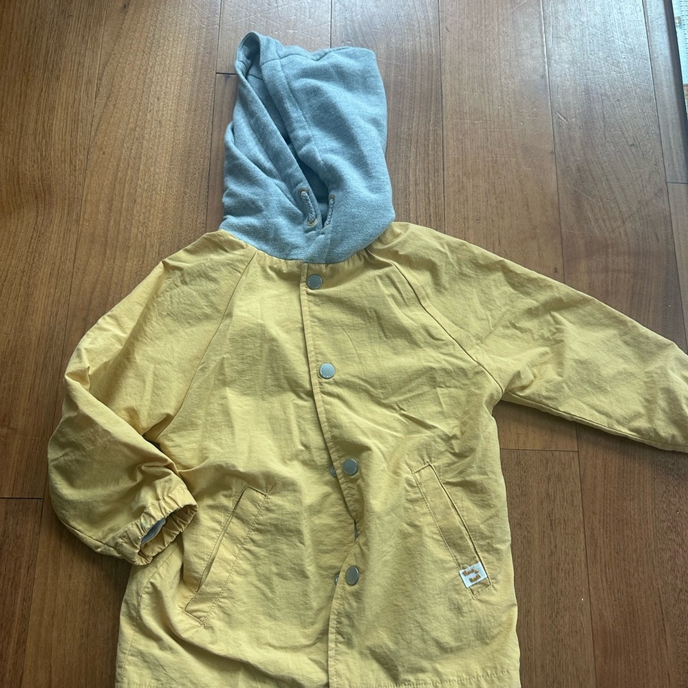 Zara Mustard Jacket with Heather Gray Hood